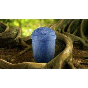 Biodegradable Cremation Ashes Funeral Urn / Casket - ANTIQUE FOSSIL BLUE